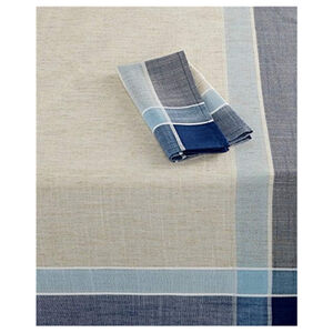 Hudson Collection Tablecloth, 60x120",‎ Beige & Navy